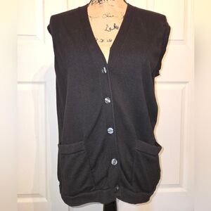 Talbots Black Sleeveless Cardigan